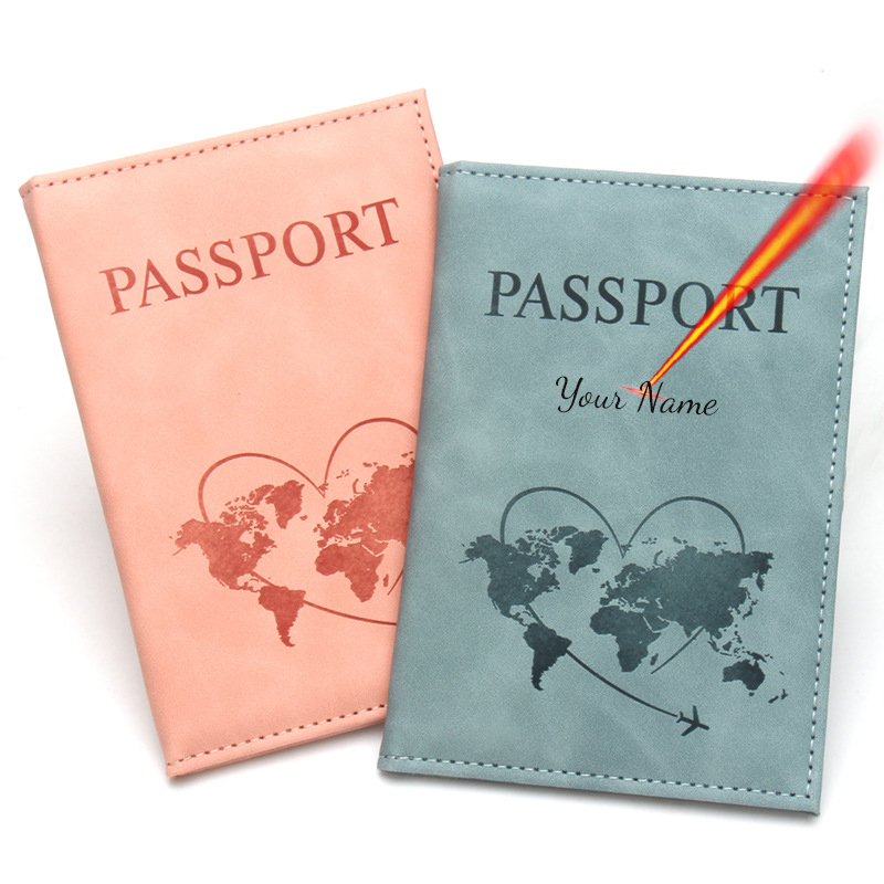 Travel Accessories Wallet - แผนที่น่ารักปกหนังสือเดินทางแฟชั่นกระเป๋าสตางค์เดินทางเอกสารออแกไนเซอร์หนังสือเดินทางบุคลากรชื่อบนหนังสือเดินทางป้องกัน
