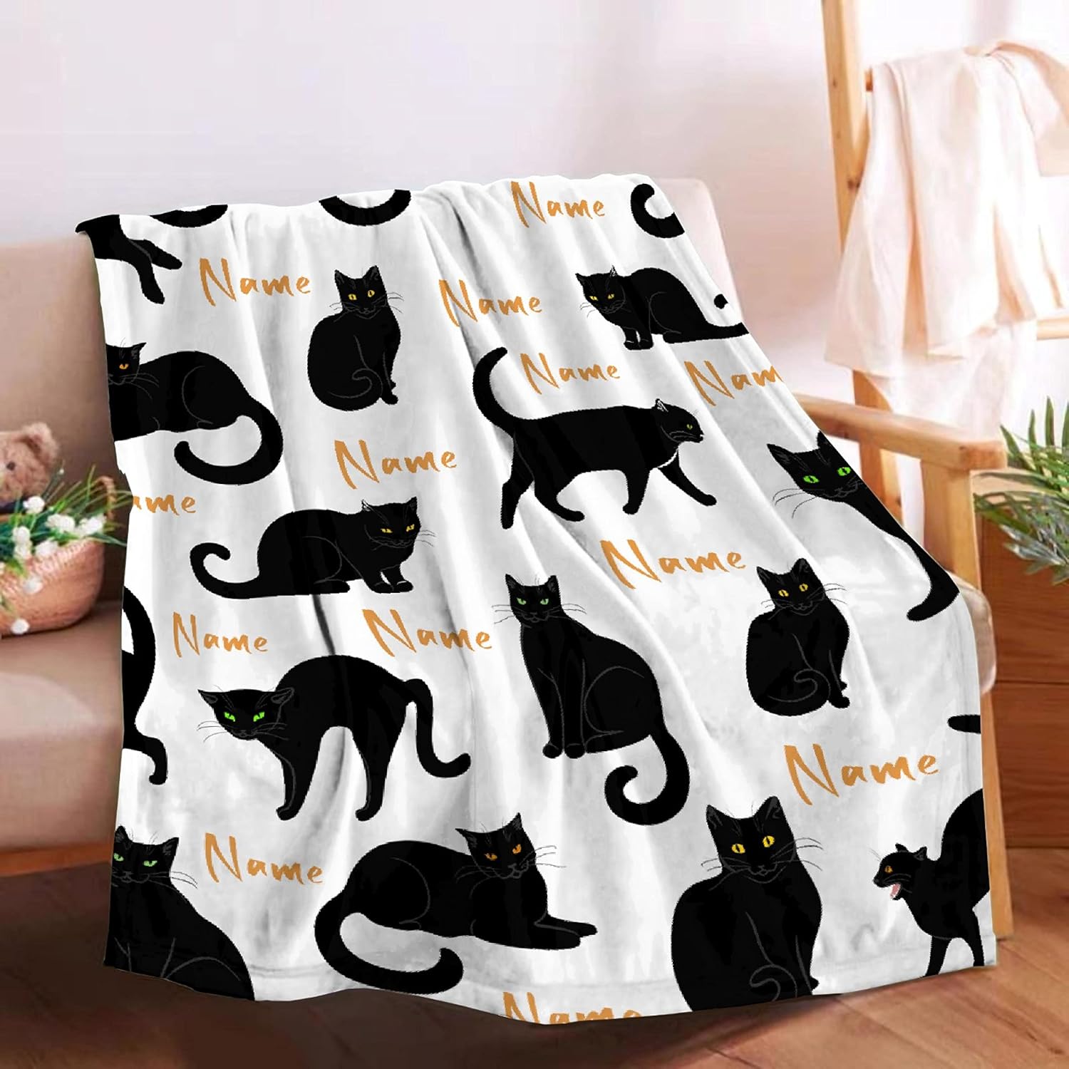 Travel Accessories Gift Ideas - ผ้าห่มพิมพ์ลายแมวน่ารัก ผ้าฟลีซเนื้อนุ่มสำหรับโซฟา ของขวัญแสนอบอุ่นสำหรับคนรักสัตว์เลี้ยง ไอเดียของขวัญแสนสบายสำหรับฤดูหนาวและฤดูใบไม้ร่วง ของตกแต่งบ้าน