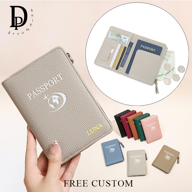 Travel Accessories Wallet - กระเป๋าใส่พาสปอร์ต RFID สำหรับผู้หญิง หนัง PU กระเป๋าสตางค์อเนกประสงค์