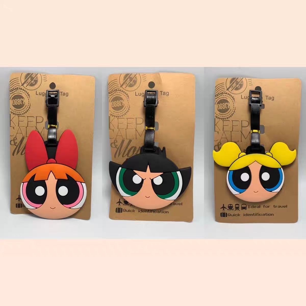 Travel Accessories To Gift - จี้กระเป๋าอนิเมะ The Powerpuff Girls น่ารัก สไตล์การ์ตูน