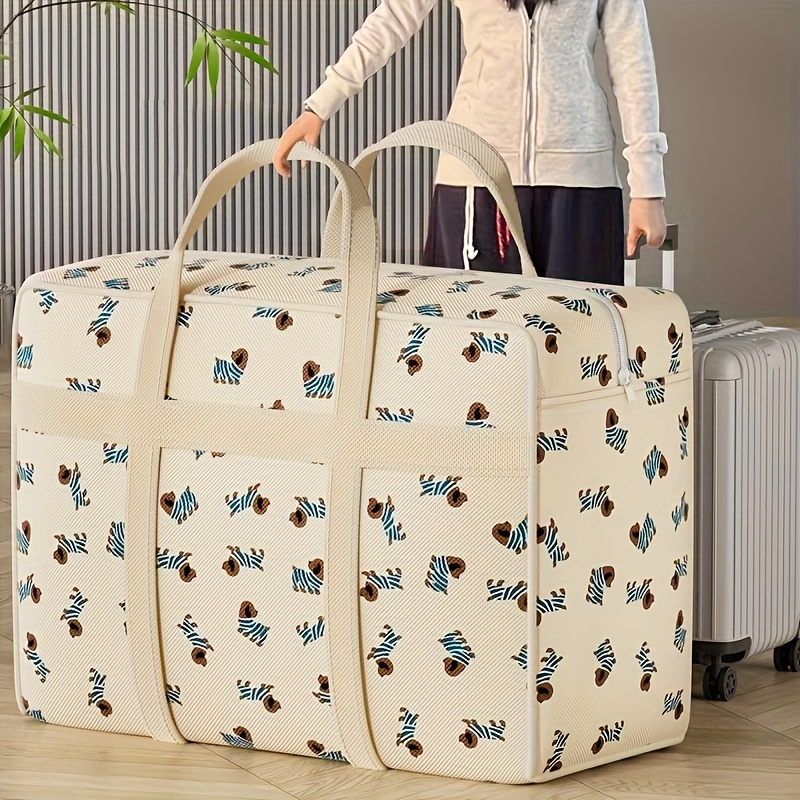 It Travel Accessories - กระเป๋าจัดระเบียบสัมภาระแบบพับได้ 1 ชิ้น ลายลูกสุนัขน่ารัก ความจุขนาดใหญ่ ประหยัดพื้นที่สำหรับการเดินทาง