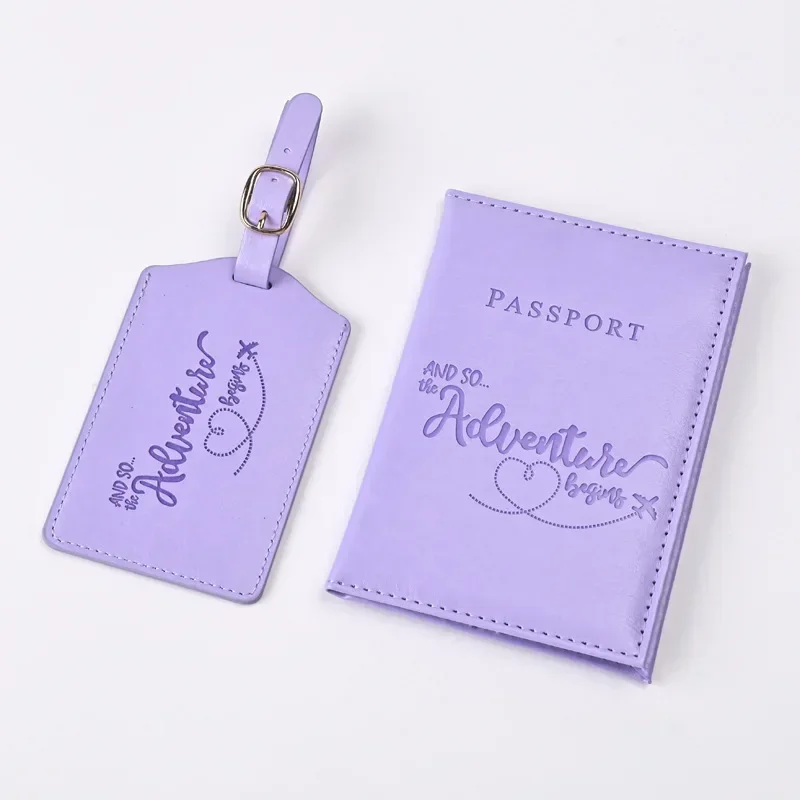 Travel Accessories Wallet - ใหม่สีม่วง PU หนังผู้ถือหนังสือเดินทางคลิปหนังสือเดินทางครอบคลุมกระเป๋าเดินทางชุด ID บัตรเครดิตผู้ถือกระเป๋าสตางค์ Unisex
