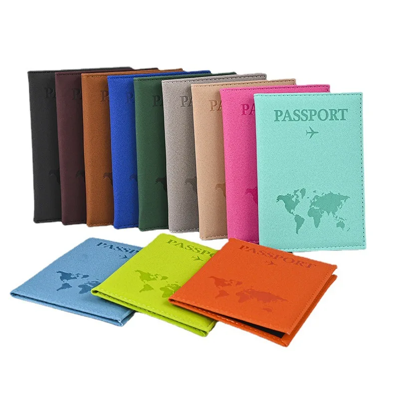 Travel Accessories Wallet - Frosted แผนที่รูปแบบหนังสือเดินทางครอบคลุมเปลี่ยนสี PU ผู้ถือหนังสือเดินทางตั๋วเที่ยวบินคลิป ID ผู้ถือหนังสือเดินทางกระเป๋าเดินทางกระเป๋าสตางค์