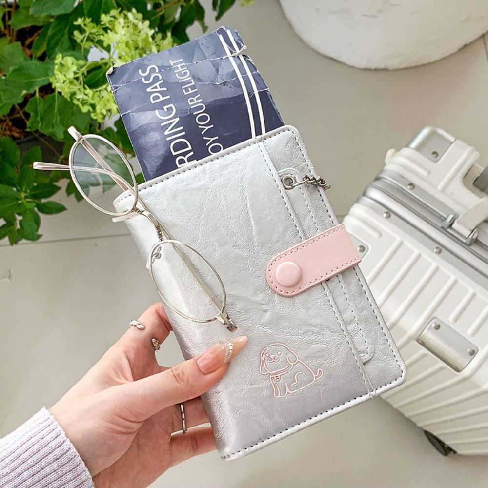 Travel Accessories Wallet - กระเป๋าใส่บัตร PU กระเป๋าใส่พาสปอร์ตลายน้องหมาน่ารัก กระเป๋าใส่พาสปอร์ต กระเป๋าเดินทางอเนกประสงค์ กระเป๋าใส่บัตร