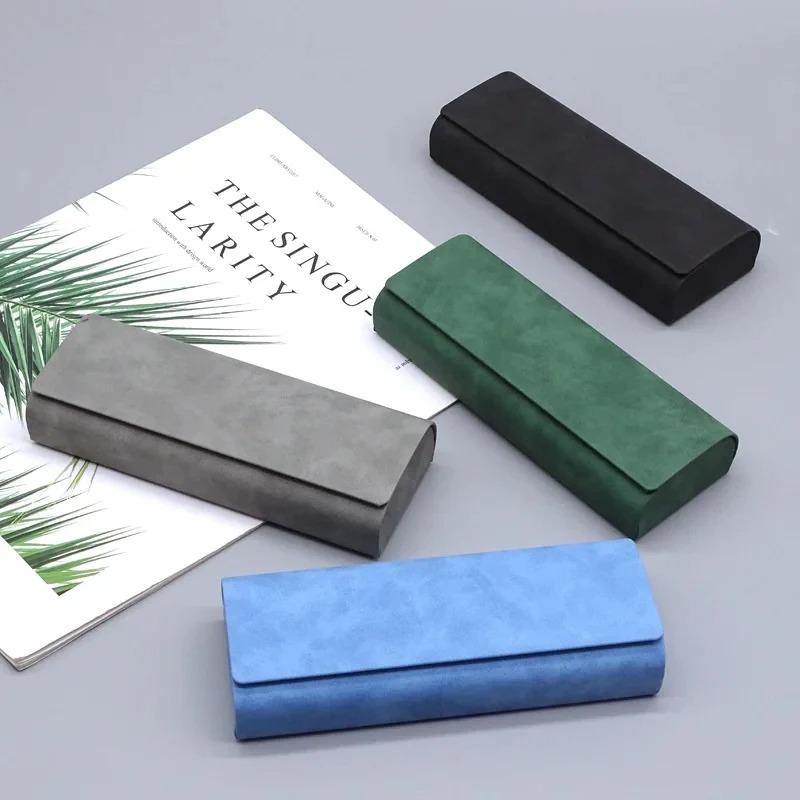 Travel Accessories Pouch For Men - แว่นกันแดด กล่องเก็บแว่นตาแบบแข็ง หนัง PU ป้องกันการกดทับ กระเป๋าใส่แว่นตาแบบพับได้