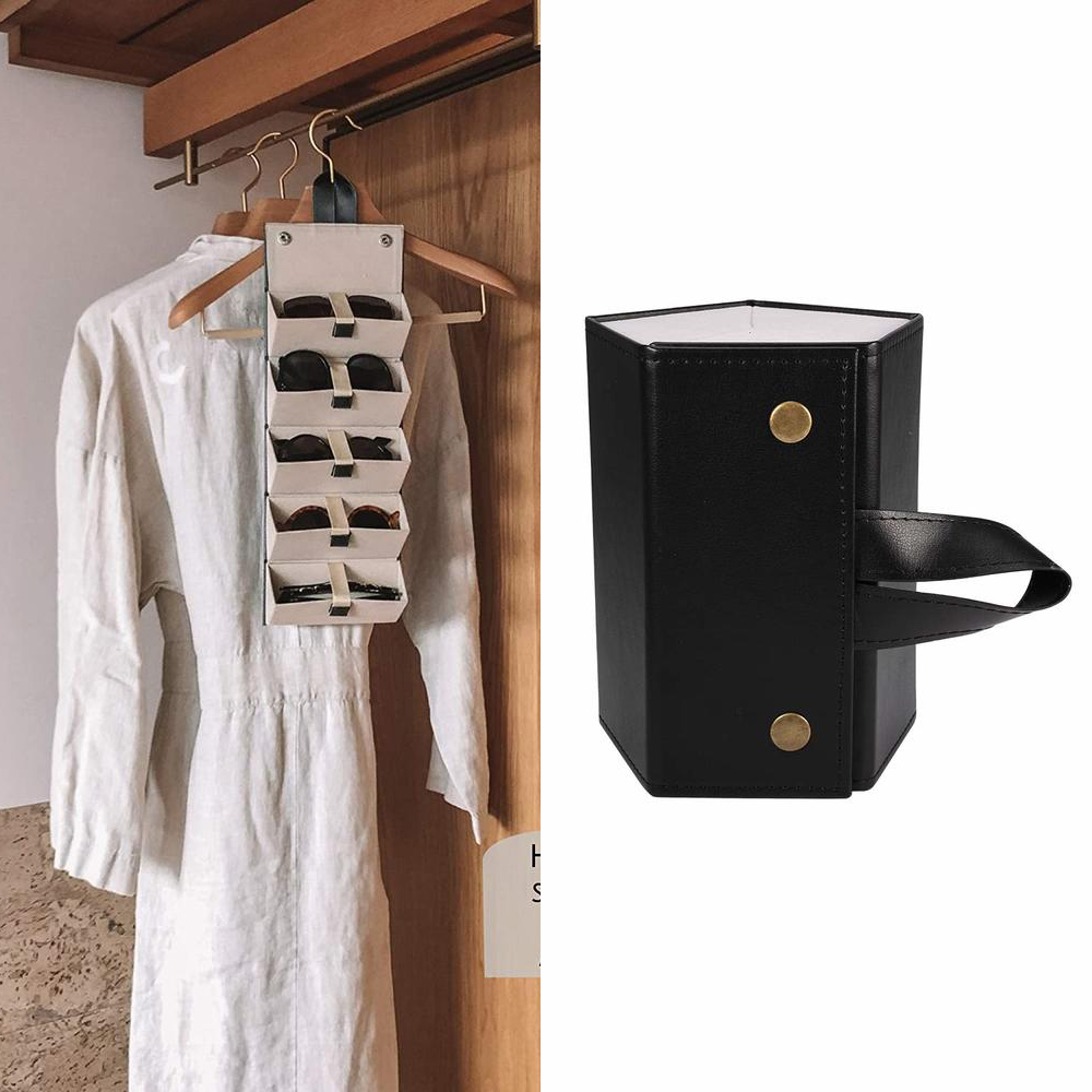 Travel Accessories Gift Ideas - กล่องเก็บแว่นตา ที่ใส่แว่นตา กล่องใส่แว่นตาสำหรับเดินทาง วัสดุ PU กล่องจัดระเบียบแว่นกันแดด