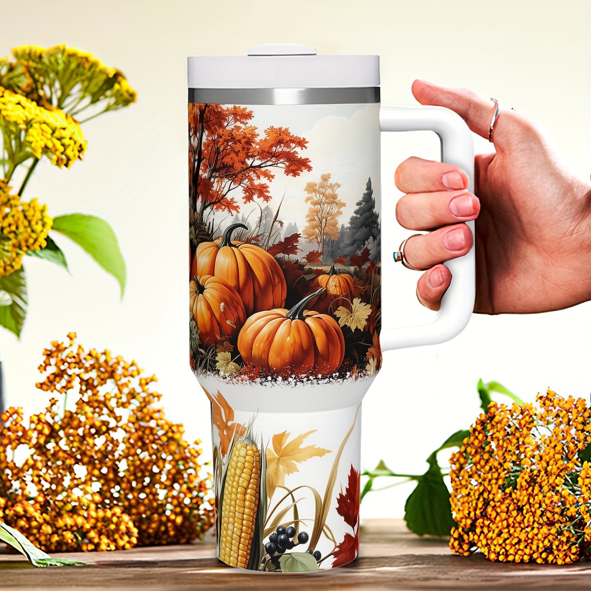 แก้วเก็บความเย็นลายฟักทองฤดูใบ - Travel Accessories Gift Ideas บทวิจารณ์และราคา