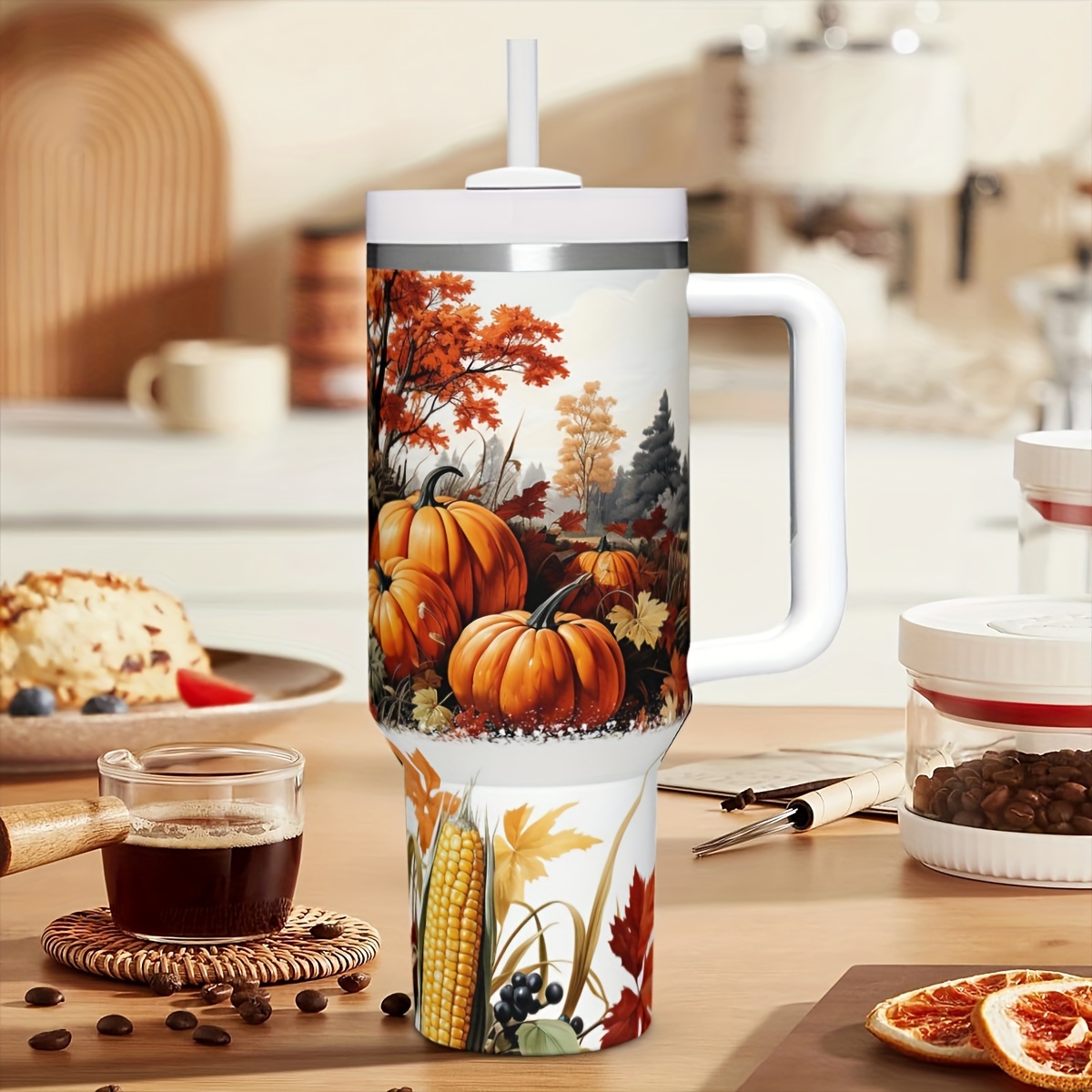 แก้วเก็บความเย็นลายฟักทองฤดูใบ - Travel Accessories Gift Ideas บทวิจารณ์และราคา