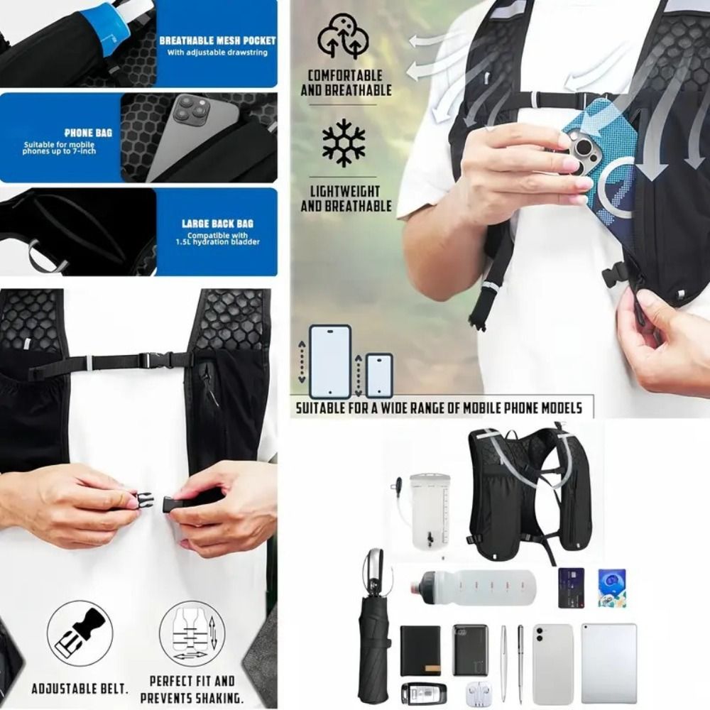 เสื้อกั๊กวิ่งสะท้อนแสงกันน้ำ ร - Hydration Pack Backpack บทวิจารณ์และราคา