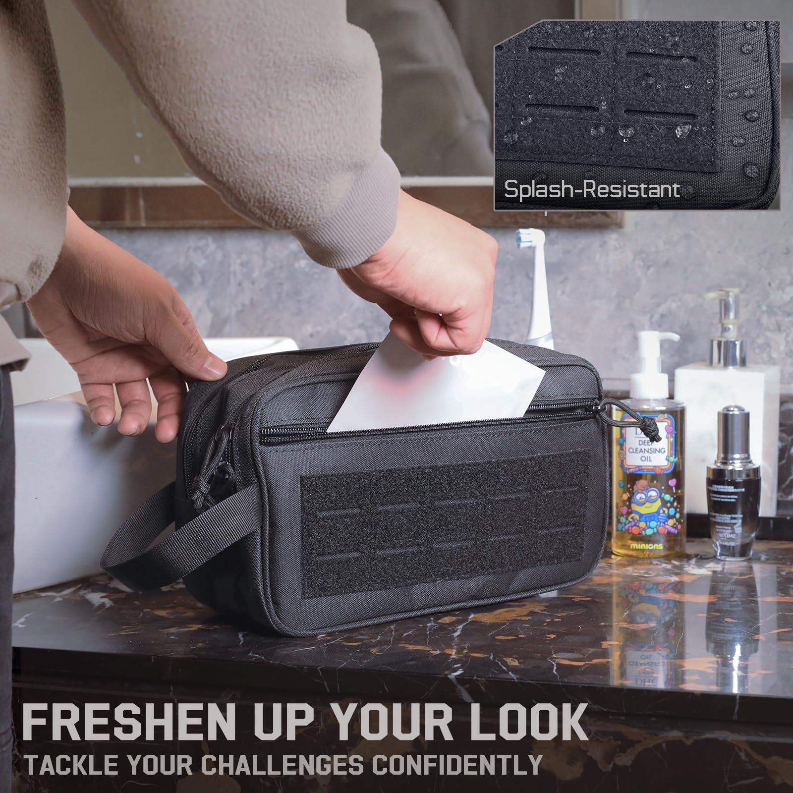 กระเป๋าใส่อุปกรณ์อาบน้ำแบบยุทธ - Travel Accessories Pouch For Men บทวิจารณ์และราคา